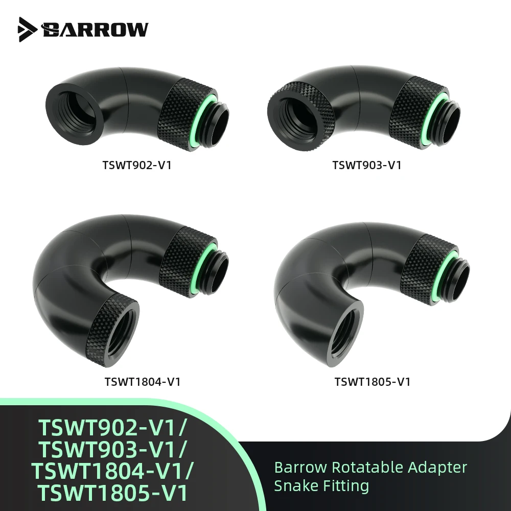 

Barrow Rotary Connector TSWT902-V1/TSWT903-V1/TSWT1804-V1/TSWT1805-V1 Snake-shape Hard Tube Adapter PC Liquid Cooling Building