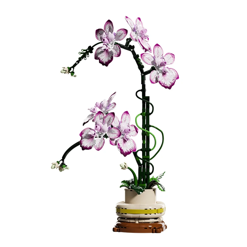 

Chinese style Wenlan orchid building block set, ideal for office and home decoration, suitable as a gift for children, wife, mom