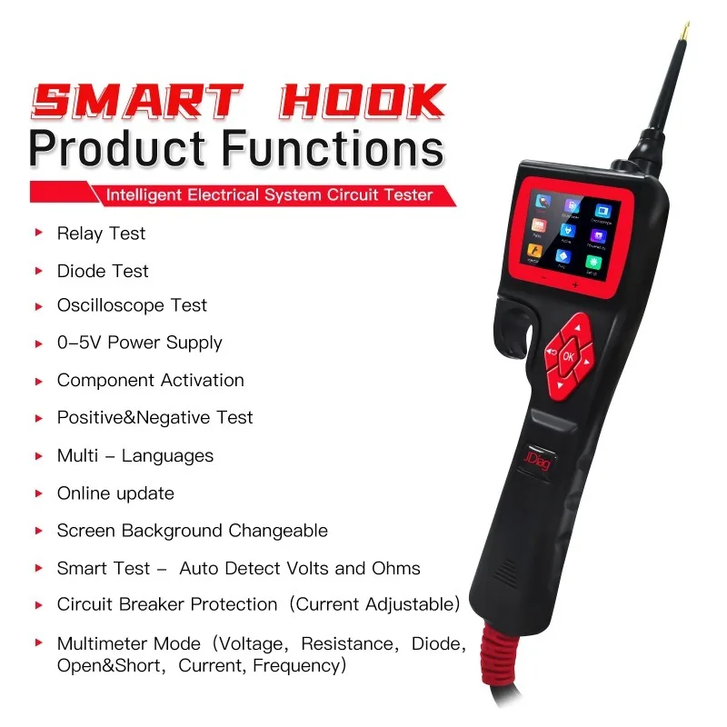 Powerful Probe P200 SMARTHOOK Circuit Tester Diagnose Vehicle Electrical System Circuit Problem P200 JDiag Smart Circuit Tester