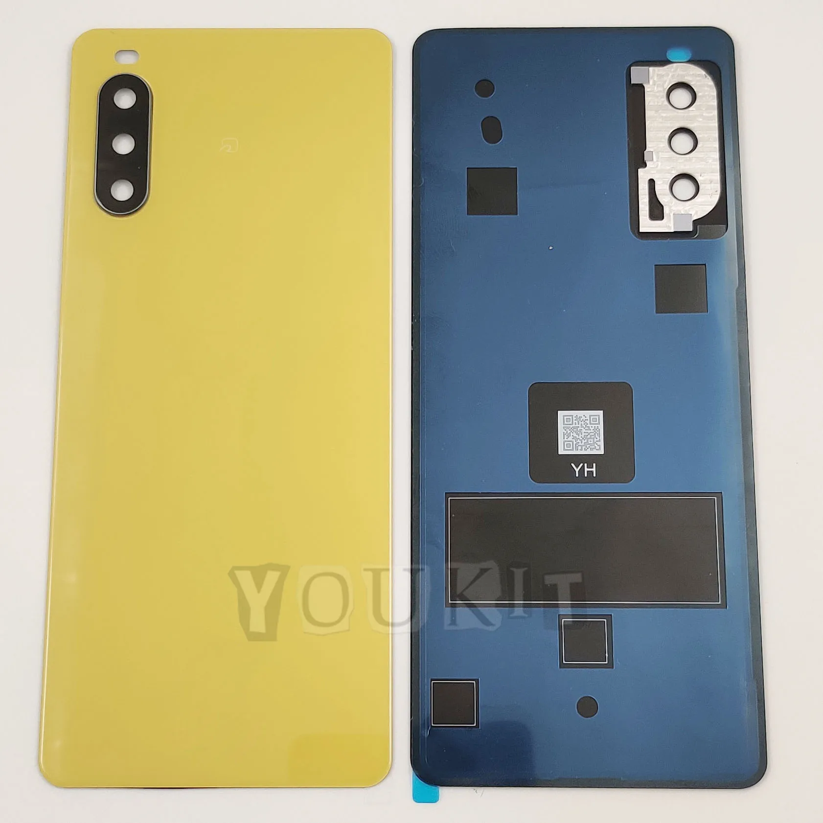 A+++ Gorilla Glass Back Lid Door For Sony Xperia 10 III Hard Battery Cover Rear Housing Shell Case With Camera Lens Adhesive