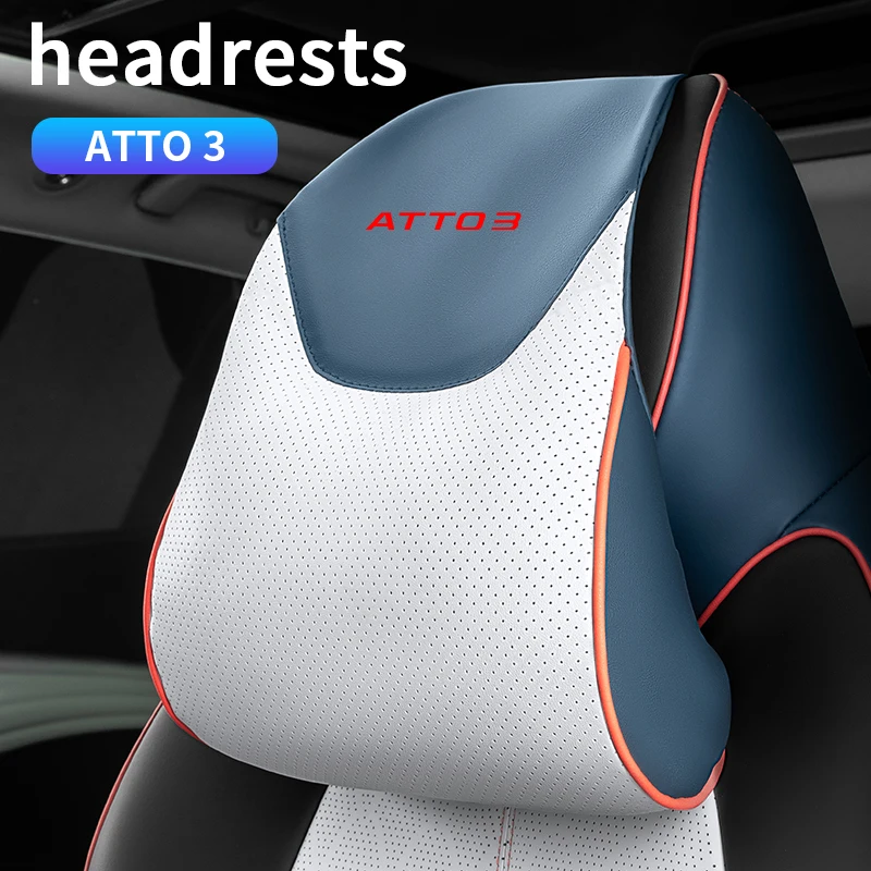 For BYD Atto 3 SONG PLUS DM-i EV Dolphin Microfiber Leather Headrest Seat Headrest Neck pillow Cushion Neck Headrest Accessories