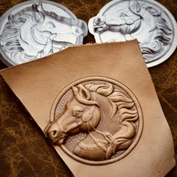 Three-dimensional Horse Head Embossing Leather Stamp LOGO Carving Mold Leathercraft Metal Stamps Handmade Hydraulic Press Mold