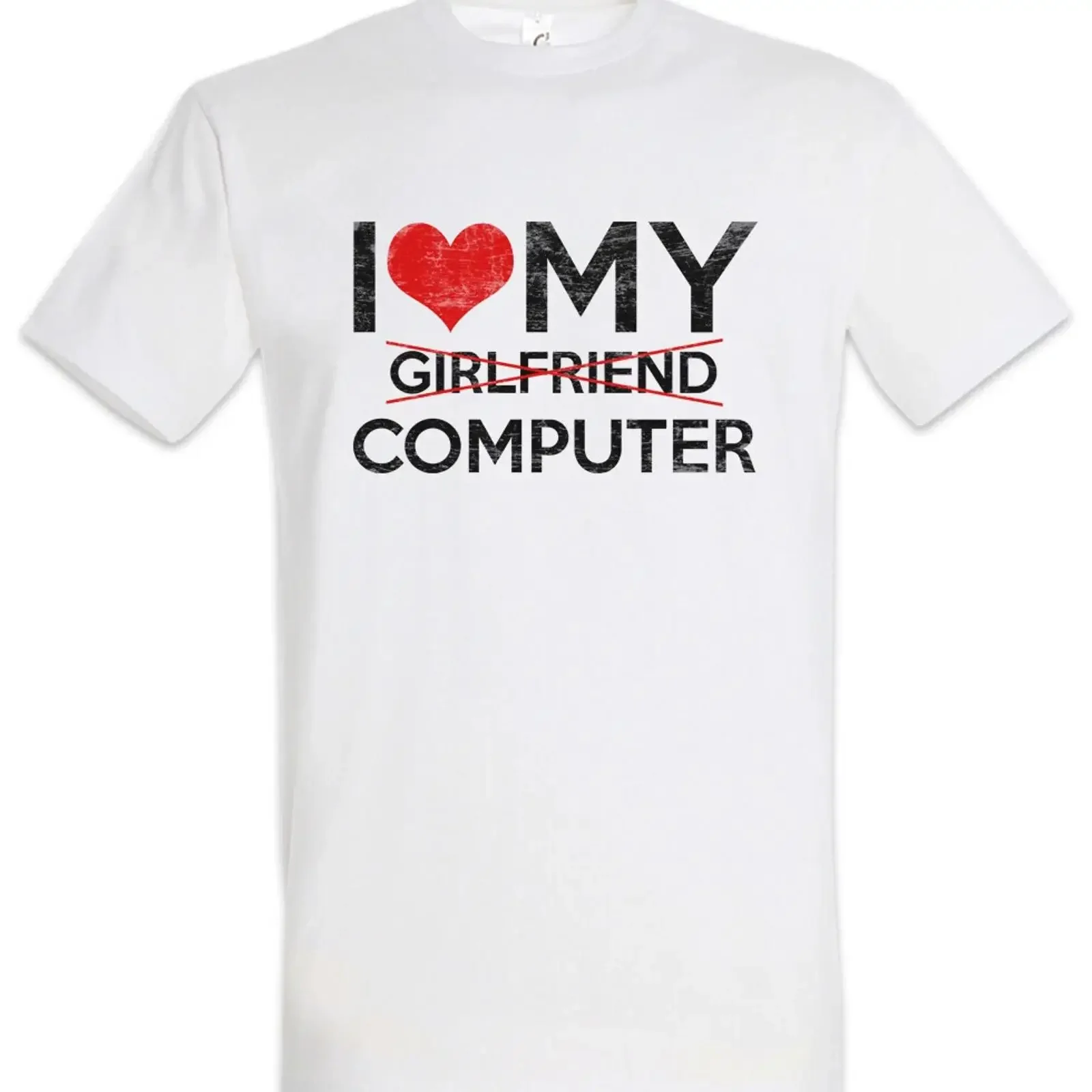 I Love My Computer T Shirt Girlfriend Scientist Fun Geek Nerd Coder vintage Washed Versatile Comfortable Stylish Unisex homme