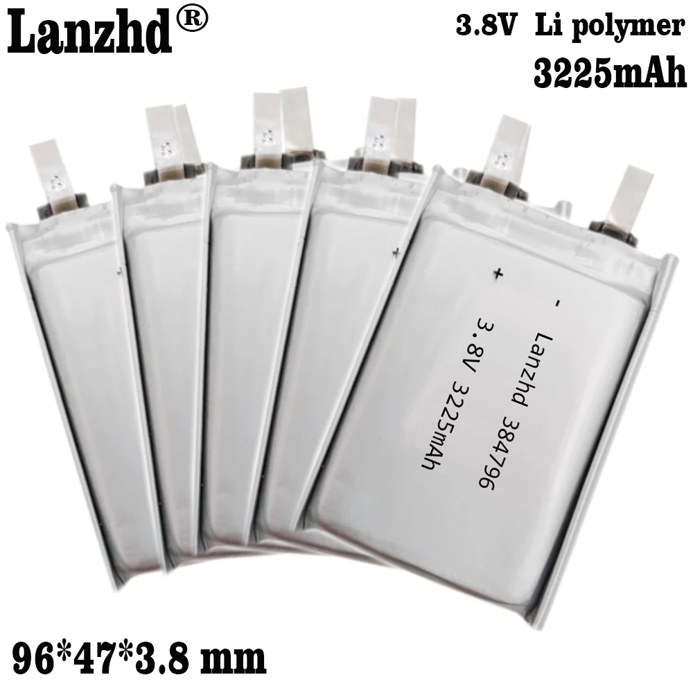 1-12pcs Li 3.7V 3.8V 3225mAh 384796  Lithium Polymer Batteries For CVK600 Mobile phone built-in battery GPS MP3 MP4 Driving