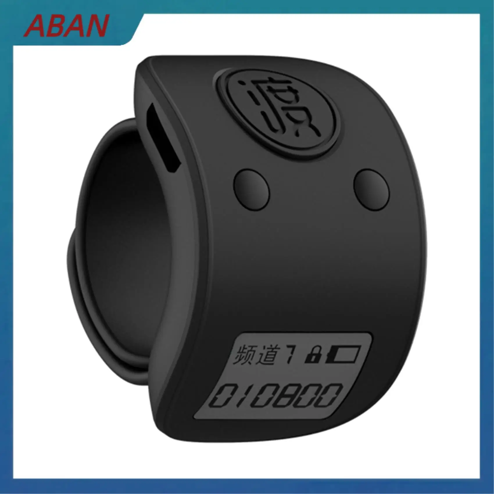ABAN 3X Mini Digital LCD Anillo de Dedo Electrónico Contador de Cuentas de Mano Contadores Recargables de 6 Dígitos Clicker-Negro