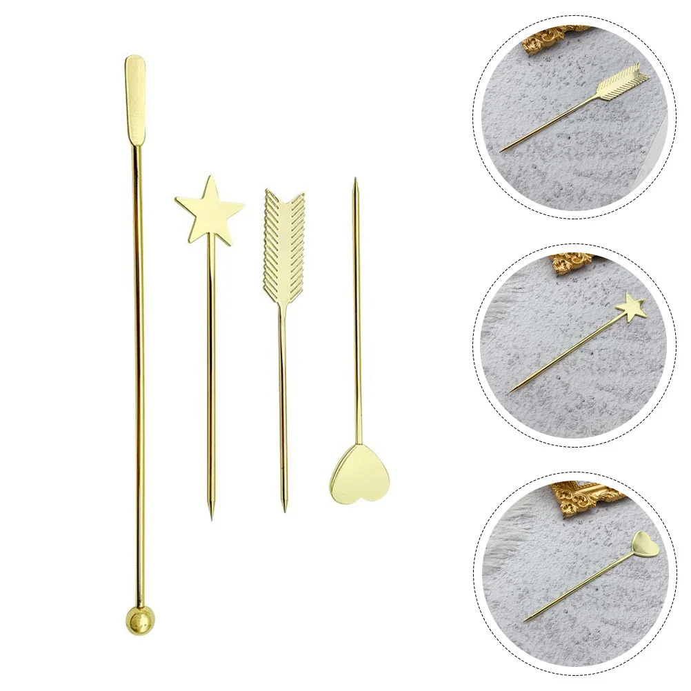 4Pcs Nail Art Stirring Rods Durable Easy Clean Mix Gel Polish Rhinestone Picker Manicure Accessories Nail Art Dotting Tool