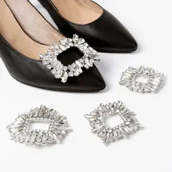 Square Clamp Shoe Clip Wedding High Heel Women Bride Shoes Decoration Rhinestone Shiny Decorative Clips Butterfly Charm Buckle
