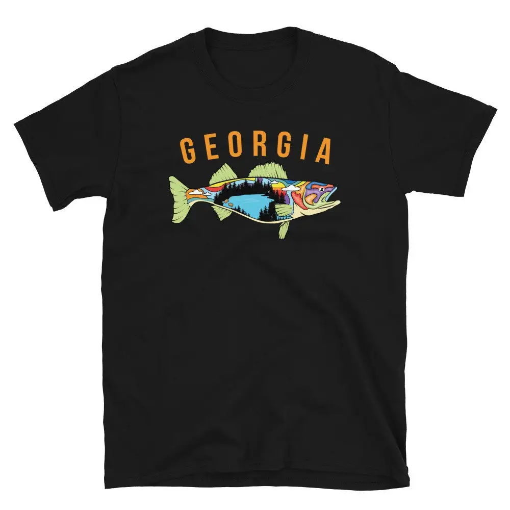 Georgia State Pride T Shirt Walleye Fishermen Colorful