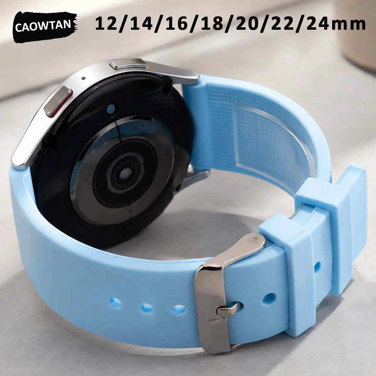 12/14/16/18/20/22/24mm Silicone Watch Bands Soft Quick Release Rubber Watch Band For Samsung Galaxy For Huawei Watch Straps Belt