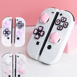 Pink Purple Love Silicone Soft D-pad Cross Button ABXY Key Sticker Skin Case For Switch Oled Joy-con Thumb Stick Grip Cap Cover