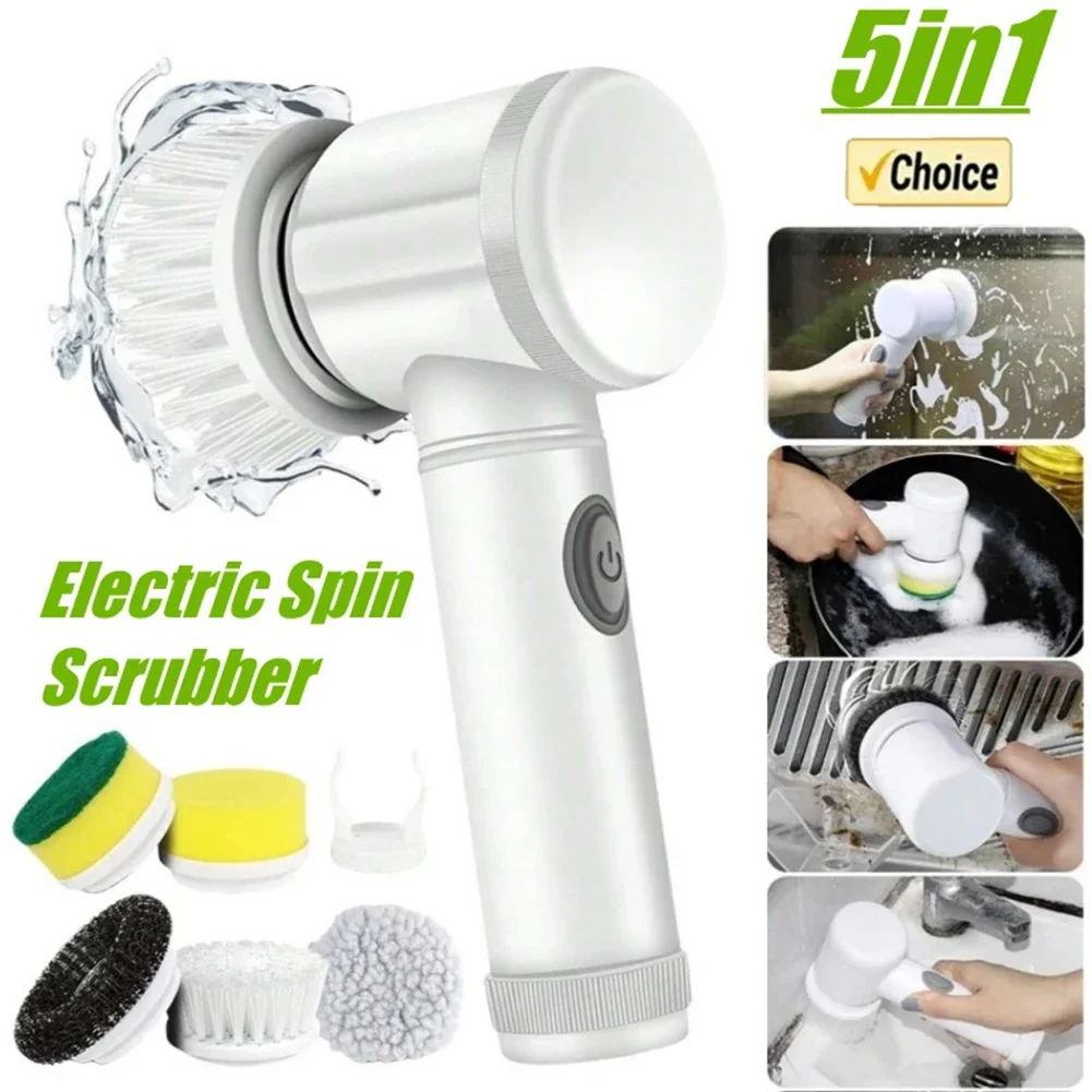 

2024 New Electric Spin Scrubber,Bathroom Cleaning Brush Power Scrubber with 5 Replaceable Brush Heads, Electric Cleaning Brush