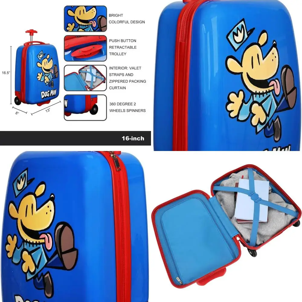 

Синий чемодан на колесиках 16,5 «Собака-Человек» с логотипом Bioworld