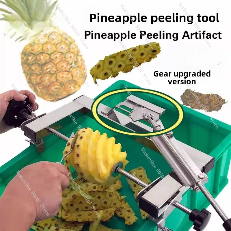 Pineapple Knife Peeler, Fully Automatic Electric Stainless Steel Pineapple Genie for Effortless Peeling and Cutting