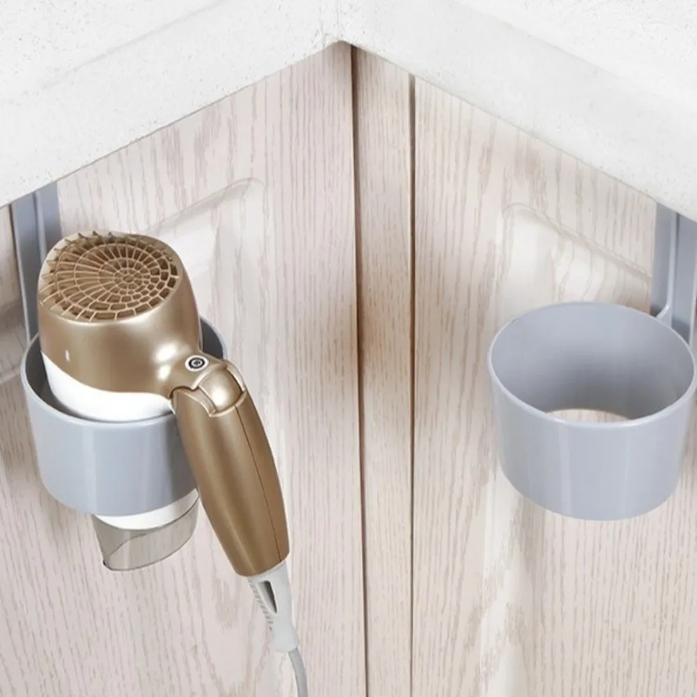Self-adhesive Hair Dryer Holder Punch Free Durable Wall Storage Rack Moisture-proof ABS Material Hair Dryer Stand
