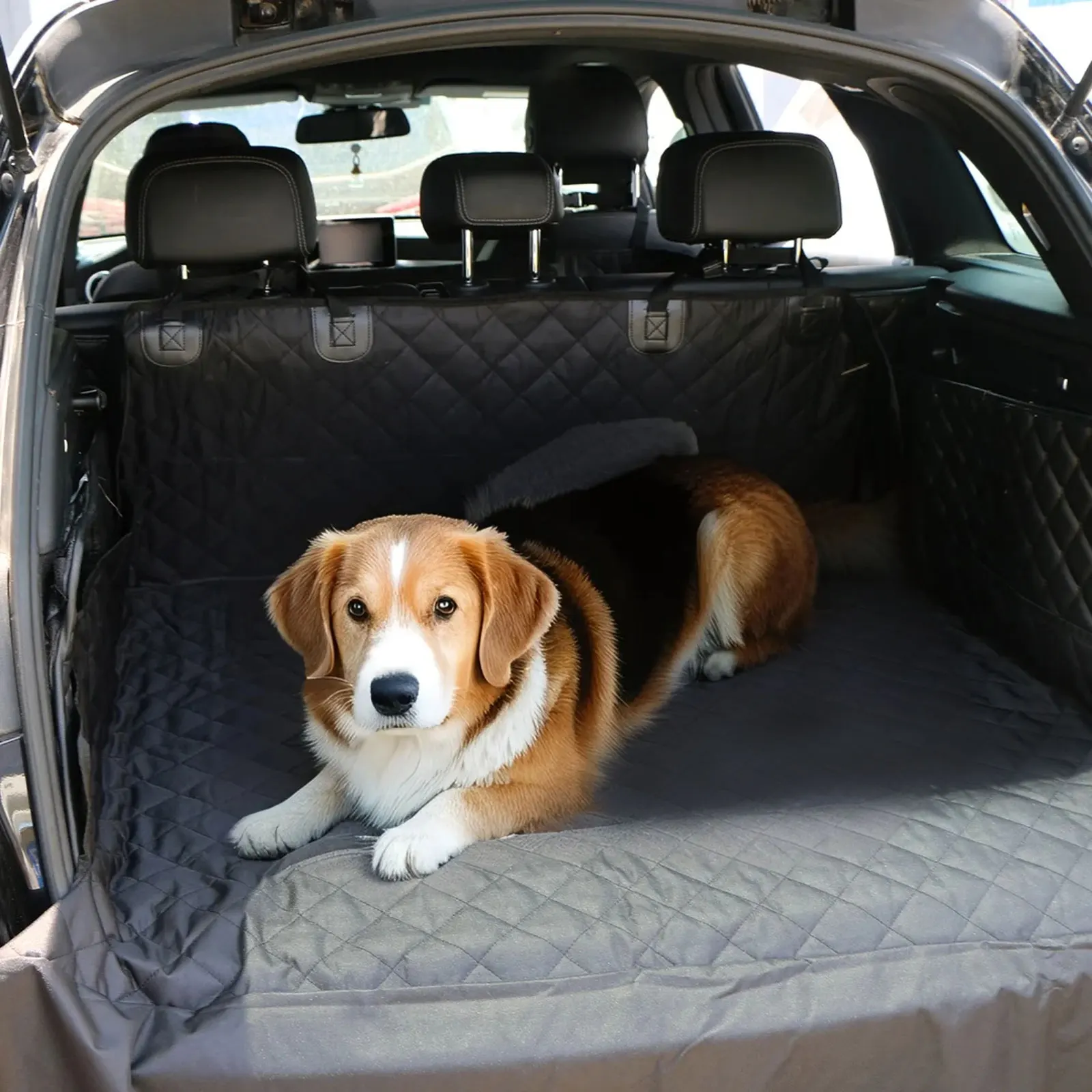 

Car Seat Cover for Dogs SUV Cargo Liner, Waterproof Pet Cargo Cover Dog Seat Mat for Sedans,Non-Slip,Universal Black Car pet mat