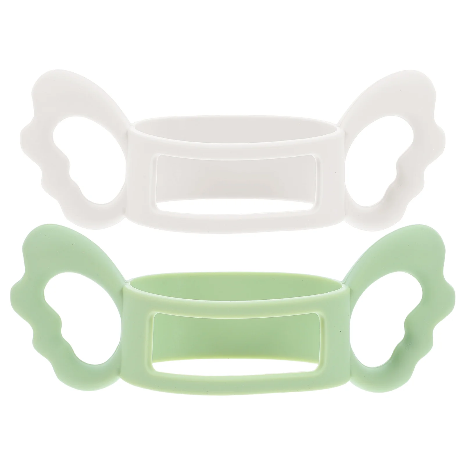 

2Pcs Baby Bottle Holder Silicone Handles Grip Assist Sleeve Antislip Soft Clean Detachable Versatile Infant Feeding