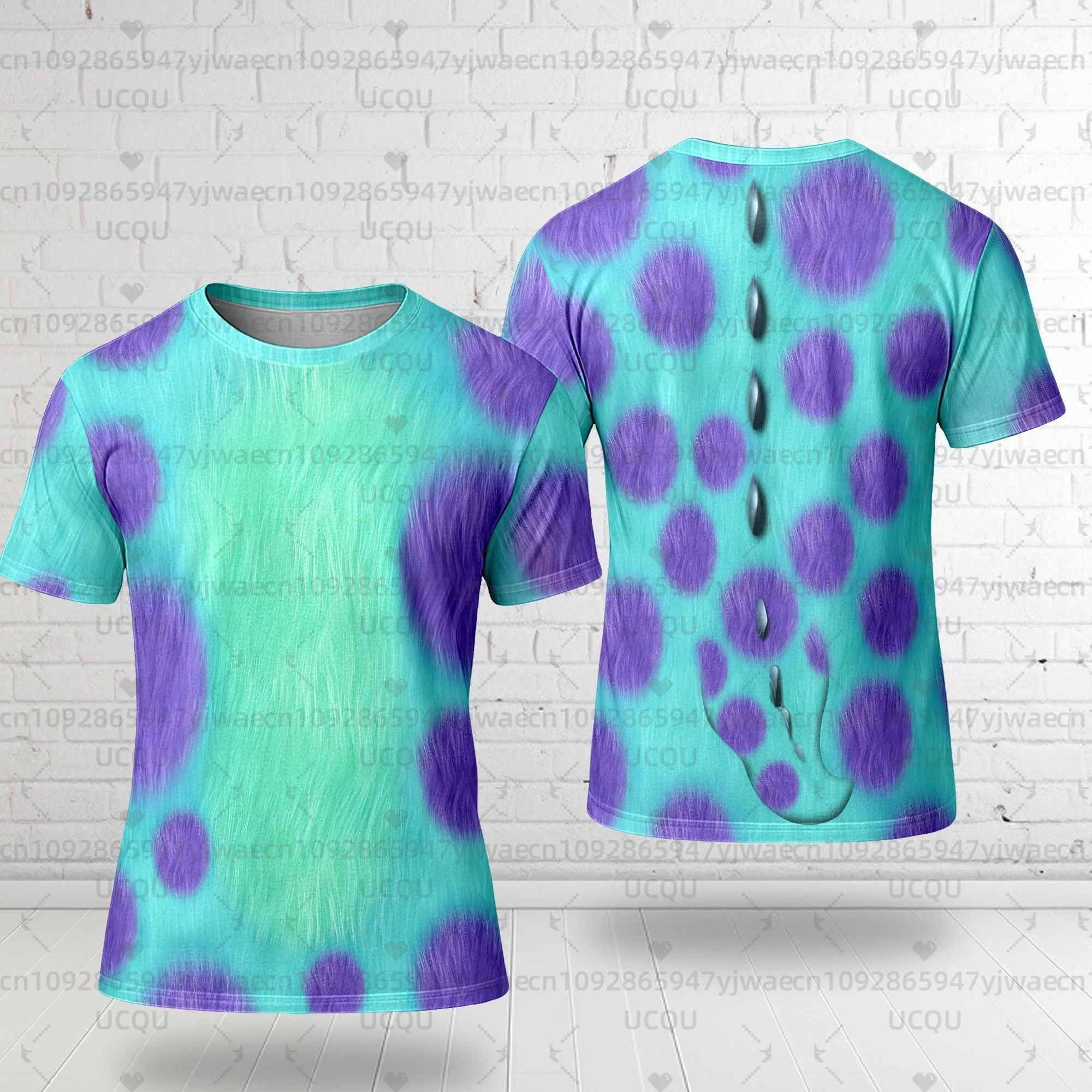 

P. Sullivan Sulley Monsters 3D T-shirt Big Green And Purple Monster Costume Monster Character Cosplay Tee Halloween Gift