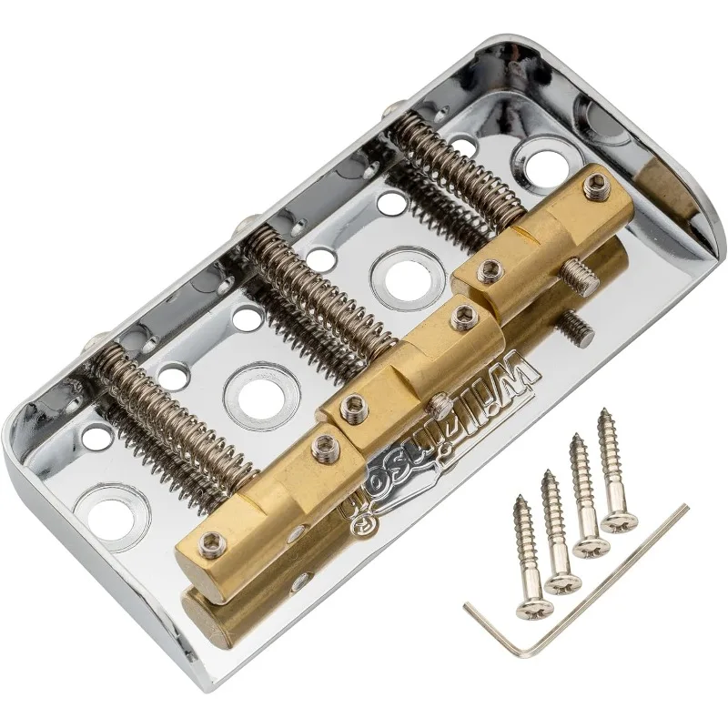 Wilkinson WTBS Short Te/le  Bridge Compensated Brass Saddles for Vintage Humbucker Tl Style Electric Guitar, Chrome