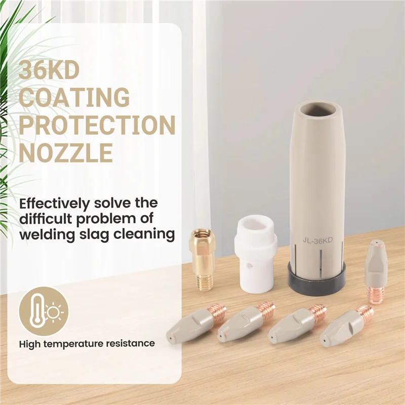 ABJI-8Pcs 36KD Coating Protection Nozzle 0.8Mm MIG Torch Gas Nozzle Tip Holder Of 36KD MIGMAG Welding Torch