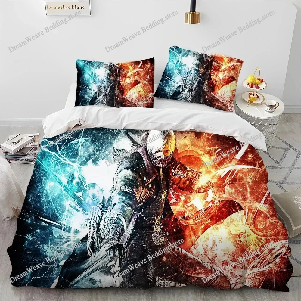

New D-Devil May Cry DMC Bedding Set Single Twin Full Queen King Size Bed Set Adult Kid Bedroom Duvet Cover Sets 3D Print Game963