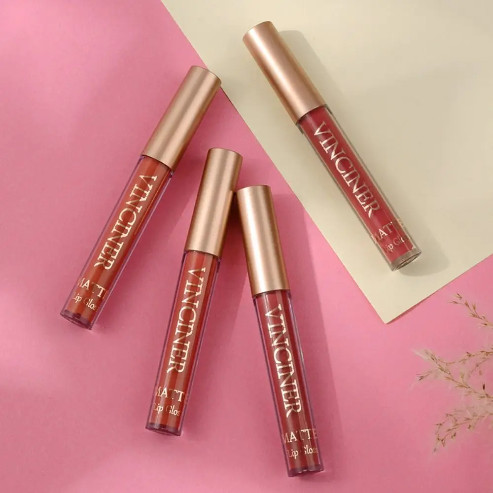 Long-Lasting Liquid Lipstick 12 Colors Rose Nude Smooth Makeup Lip Care Non-stick Cup Waterproof Red Velvet Lipstick Girls