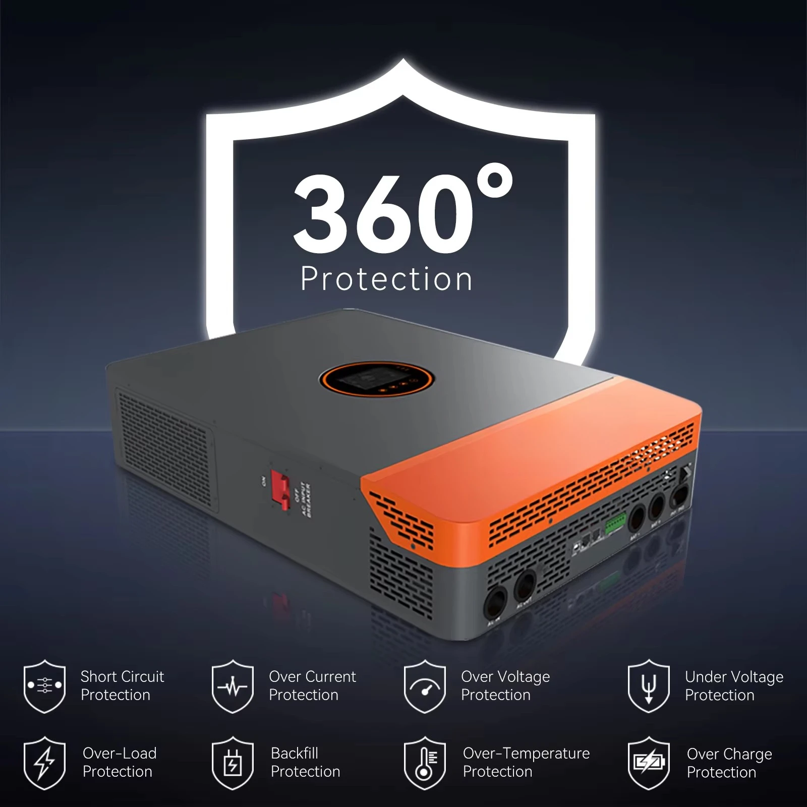 PowMr Dual MPP Trackers 12KW 230Vac/400Vac Three Phase Max. Charging Current up to 260A All in One Solar Inverter