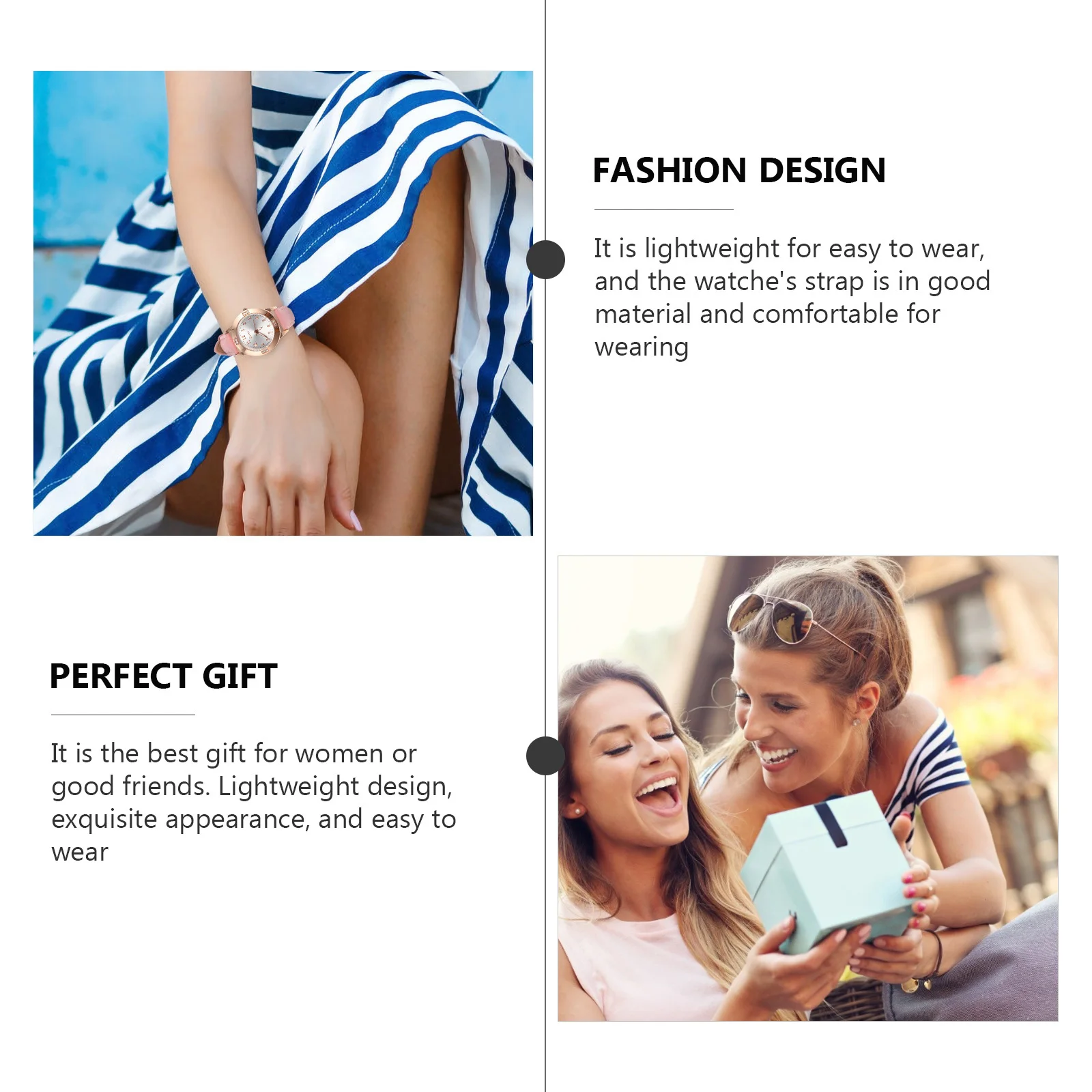 Waterproof Quartz Watch Women Simple Elegant Wristwatch Fashionable Student Diamond-Studded Design Adjustable Belt