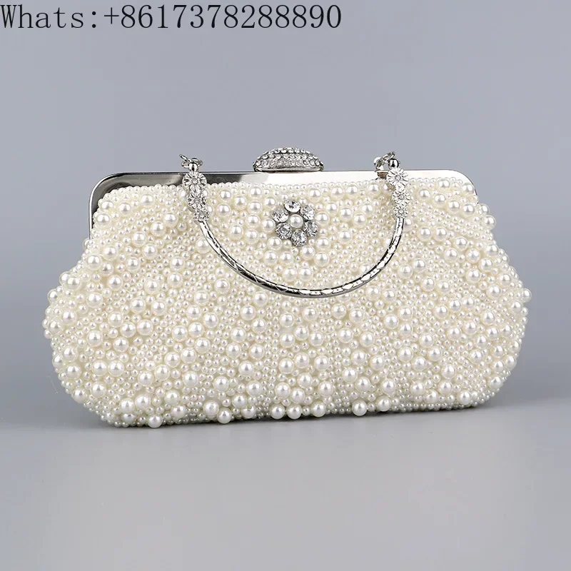 Pearl cheongsam bag wedding bride bag socialite handbag clutch bag slung.