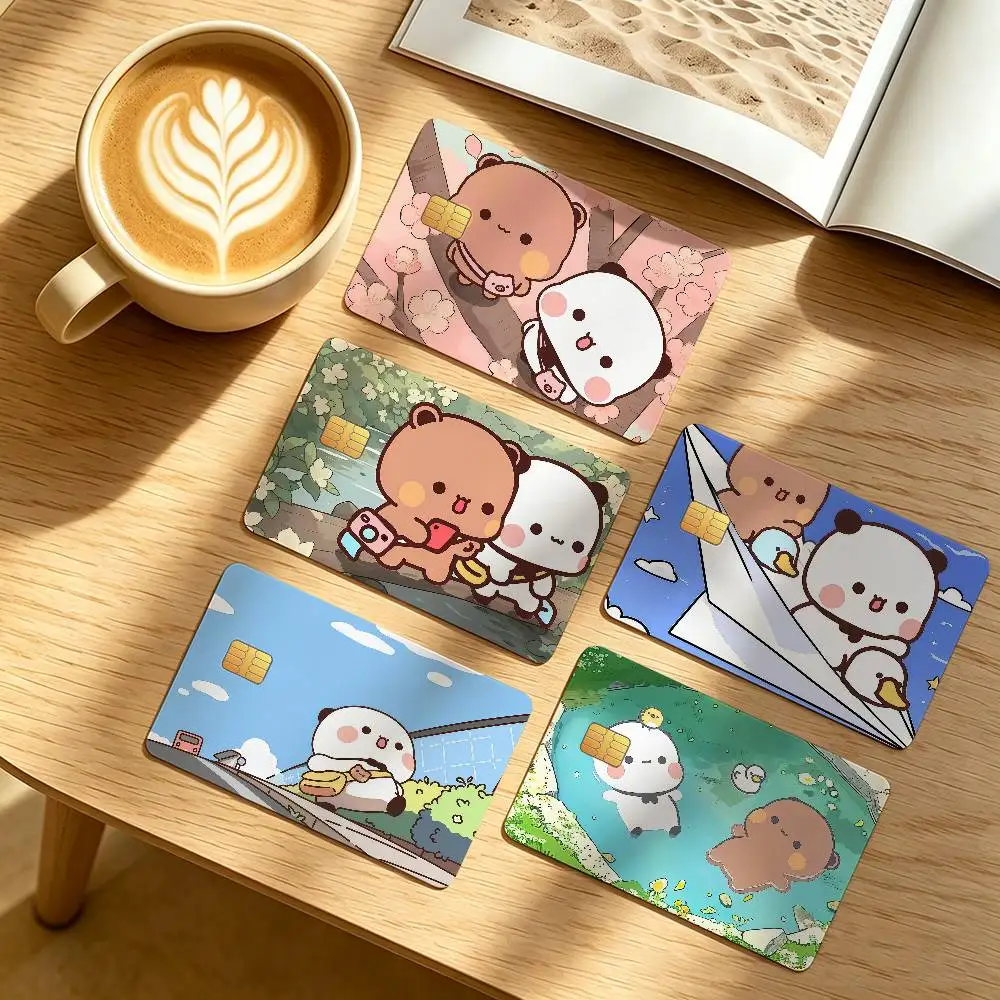 Cartoon Bubu Dudu Lovely Credit Card Public Transportation Cards Protective Sticker Waterproof Card Face Decoration 4PCS