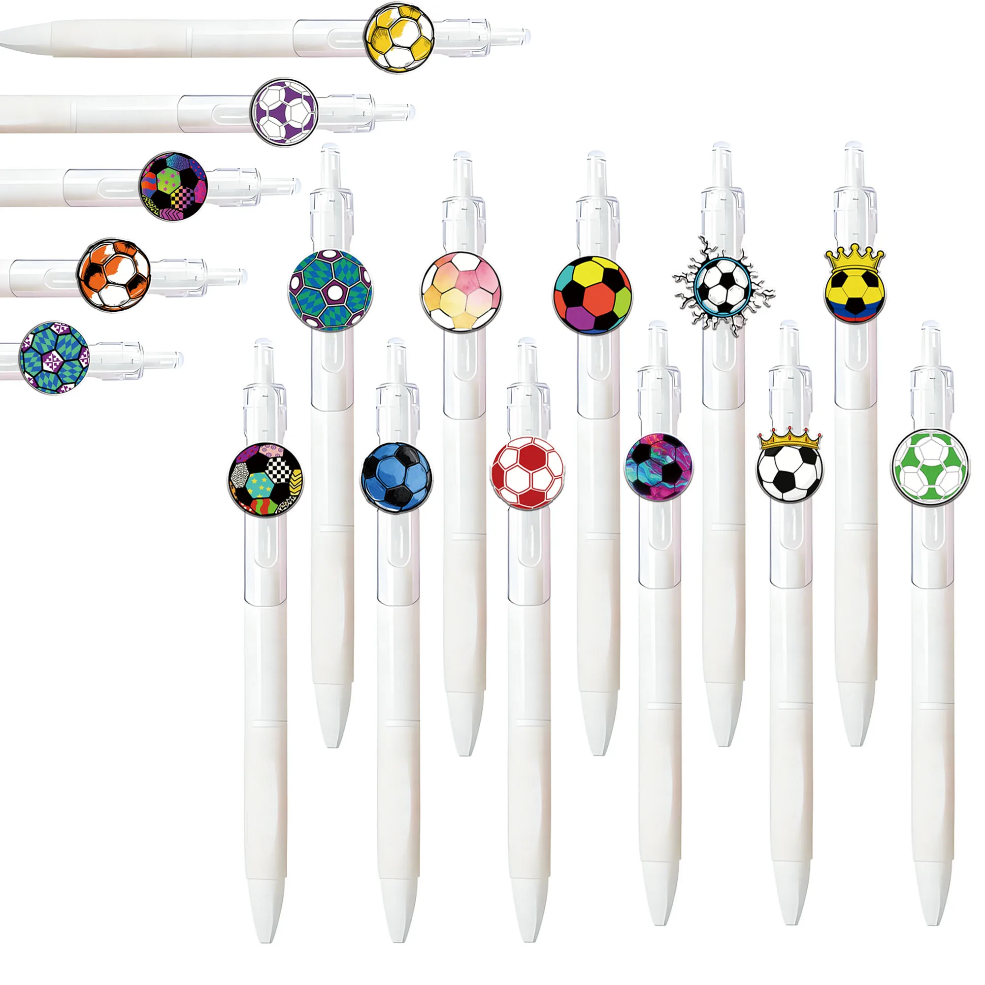 

16pcs various football series ballpoint pens creative football theme press neutral pen student writing signature stationery