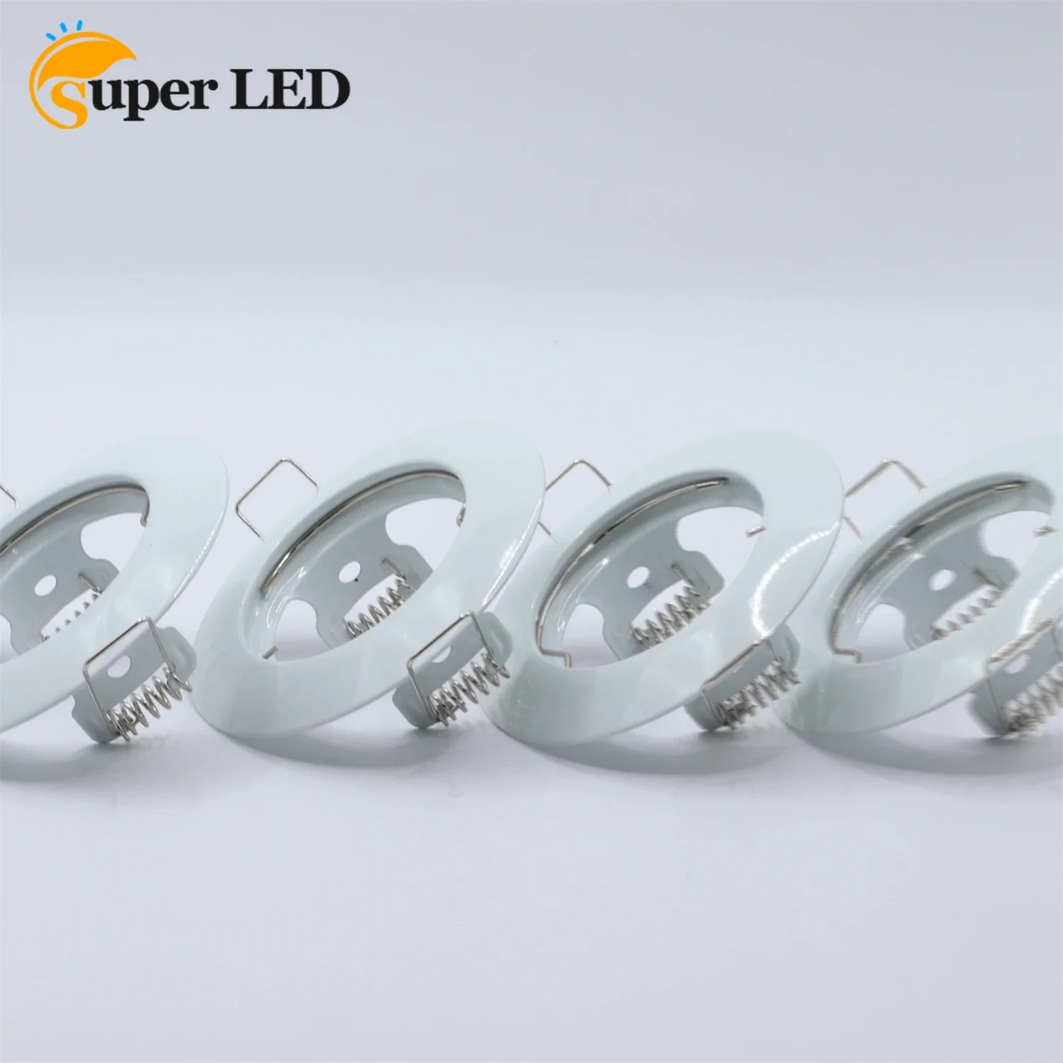 Recesso teto LED Downlights, montagem fixa luzes redondas, Metal recortado holofotes, GU10, 55mm