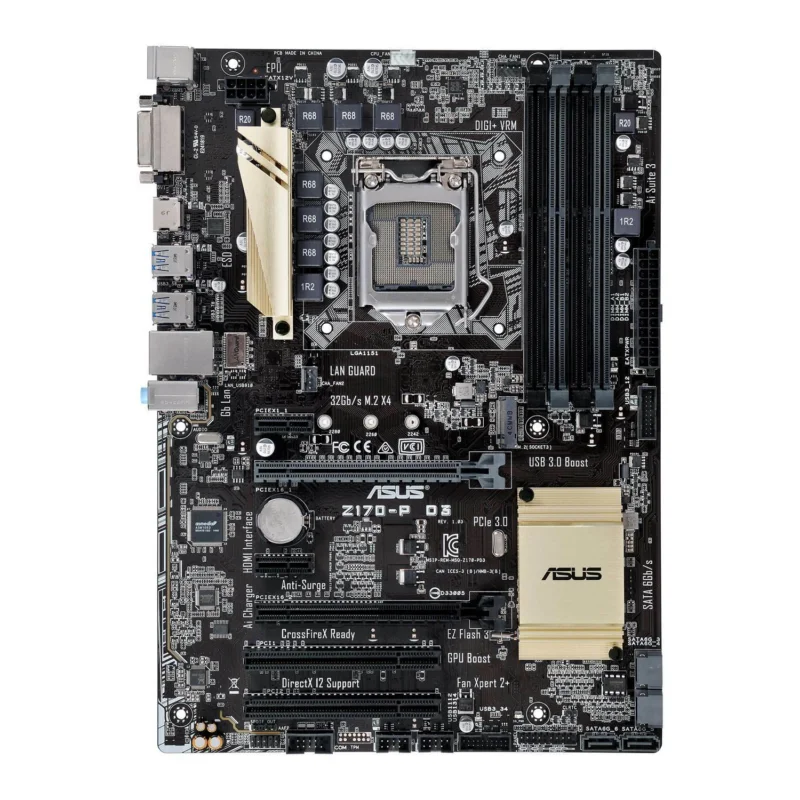 FOR ASUS Z170-P D3 Motherboard Intel Z170 LGA 1151 DDR3 M.2 ATX DVI USB 3.0 Core