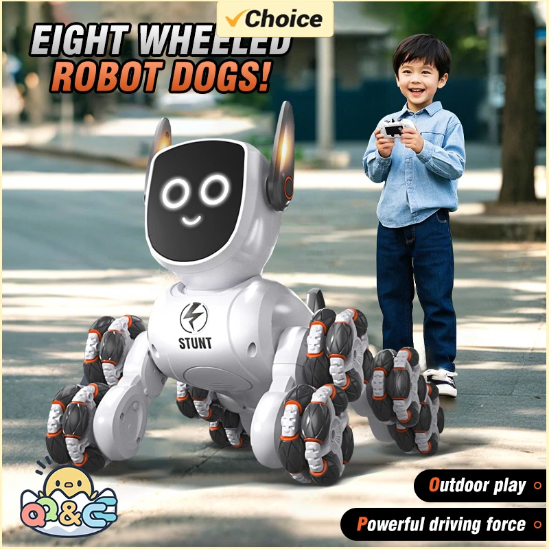 Q193 เสียงอัจฉริยะ Mechanical RC สุนัข Gesture Induction รีโมทคอนโทรลของเล่นแปดล้อสี่ล้อ Stunt สัตว์ของเล่นสําหรับเด็ก