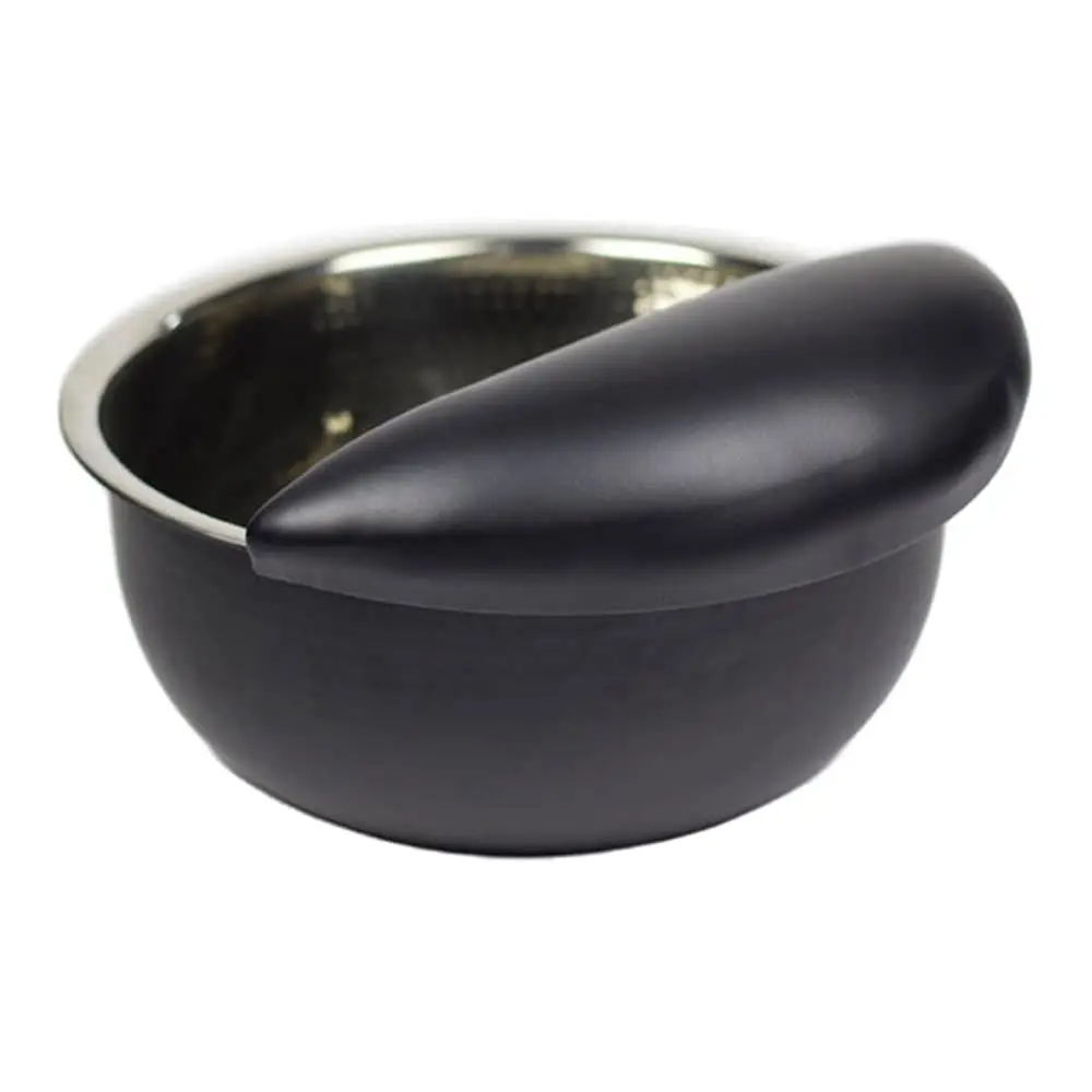 Padded Footrest, Handcrafted Steel and Copper Pedicure Bowls, Premium Accessories (Black)