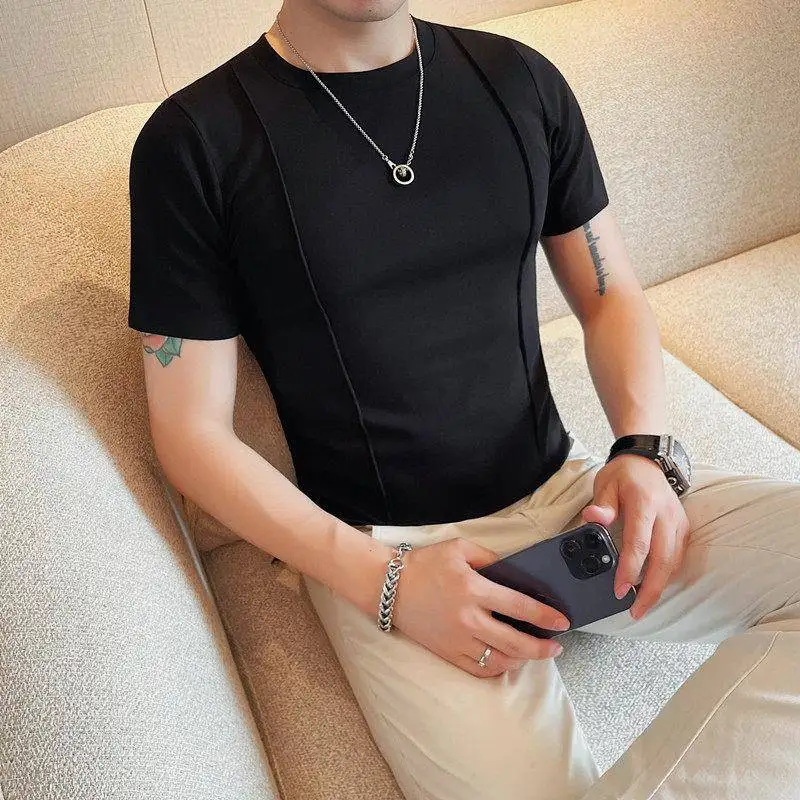 

Men's round Ne ort Sve T-irt Fitn Slim Fit Base irt Advanced Sensation Haome Ultra Slim Ultra Faionable T-...