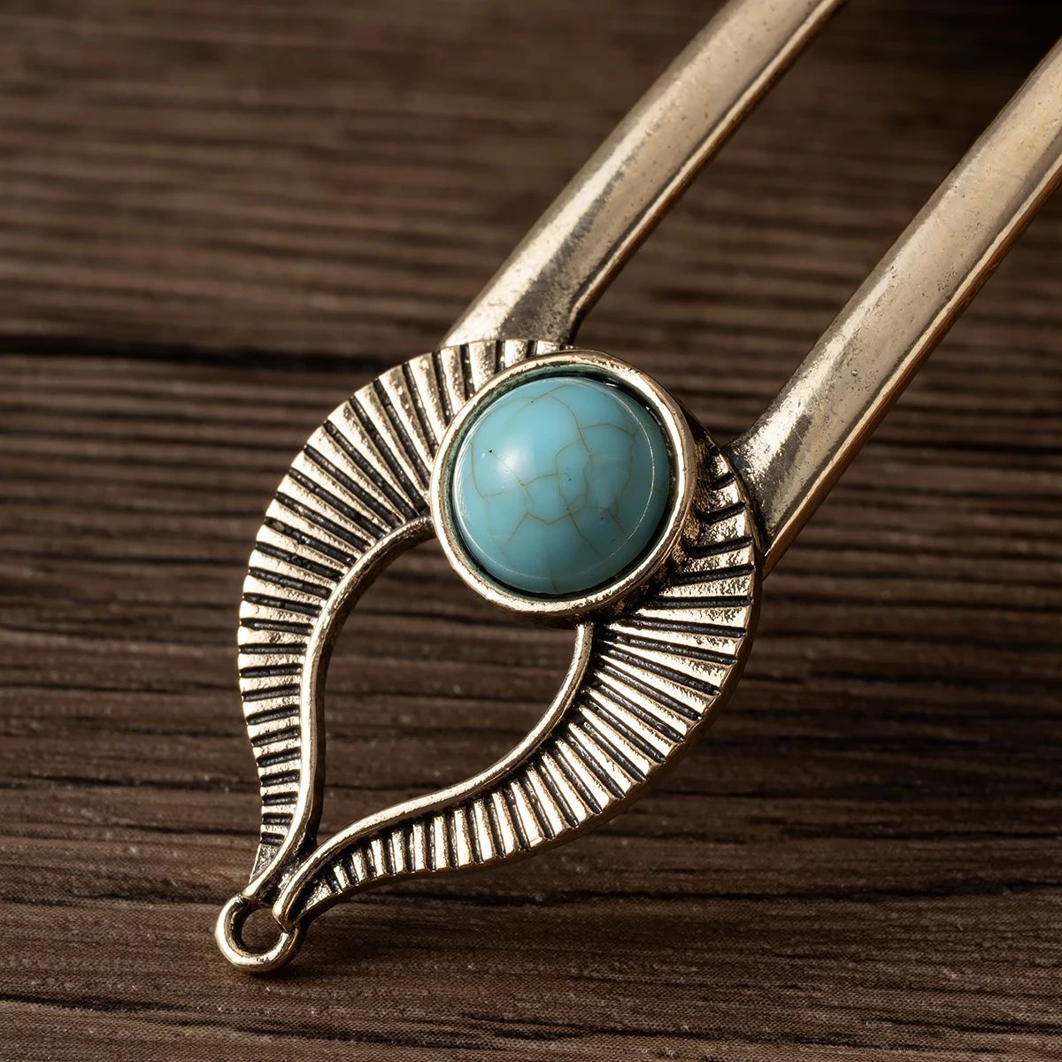 Egypt Turquoise U Shape Hair Fork Hairpin for Women Metal Hair Sticks Shell Enamel Hair Stick Headwear Hair  Accessories Jewelry