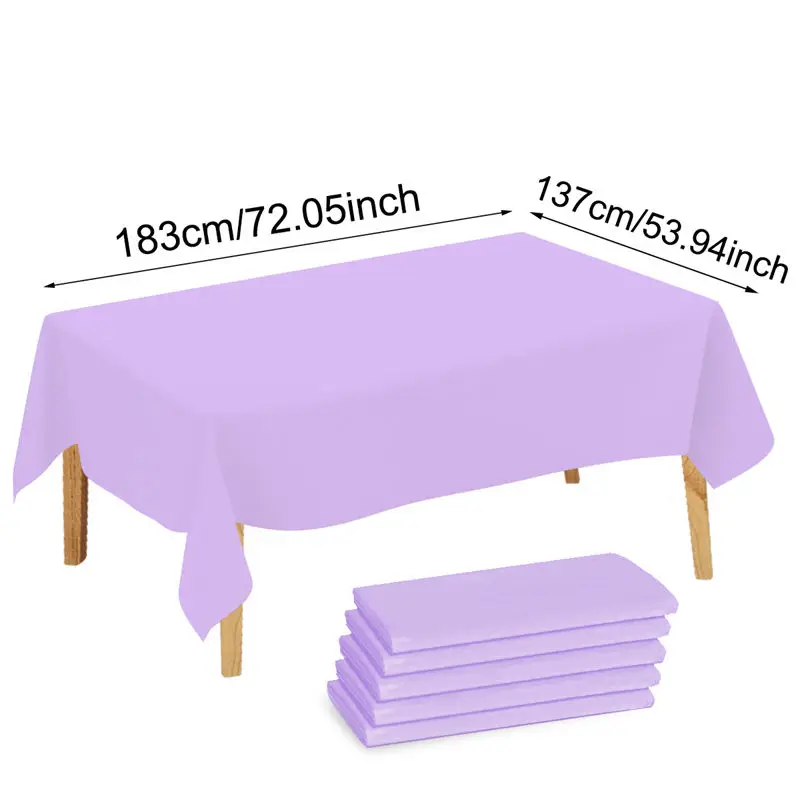 1/5 Stück mehrfarbige Einweg-Kunststoff-Tischdecke, 137 x 183 cm, rechteckige Tischdecke für Geburtstag, Hochzeit, Veranstaltungen, Party-Dekoration