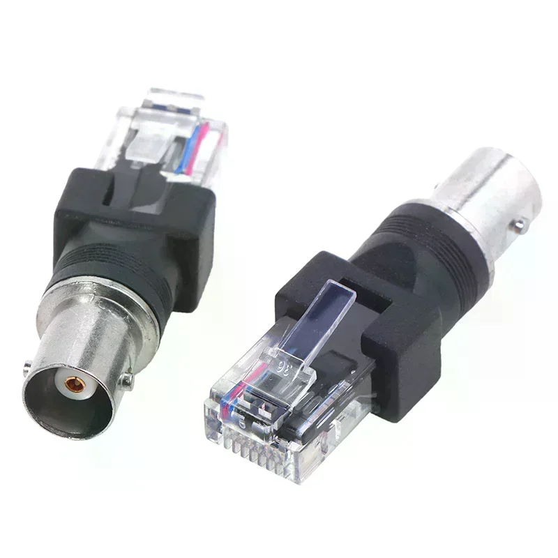 1Pc High Quanlity Black Connector BNC Female Jack To RJ45 Male Plug RF Adapter Coaxial Connector