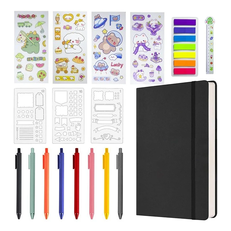 Hardcover Notebook Set,Supplies Planner Daily Stationary+Calendar,Contacts Elements For Teen Girls,120GSM,160 Page