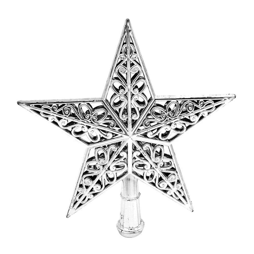 

Ornaments Star Christmas Tree Top Xmas Topper Water Proof Silver Outdoor Decorations