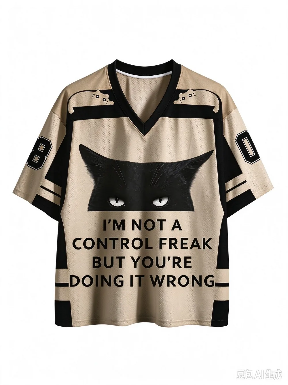 Summer Fashion New Design Japanese Black Cat Pattern 3D Print Men Women's V-Neck Sports Breath TShirt Street Y2K Family Clothing