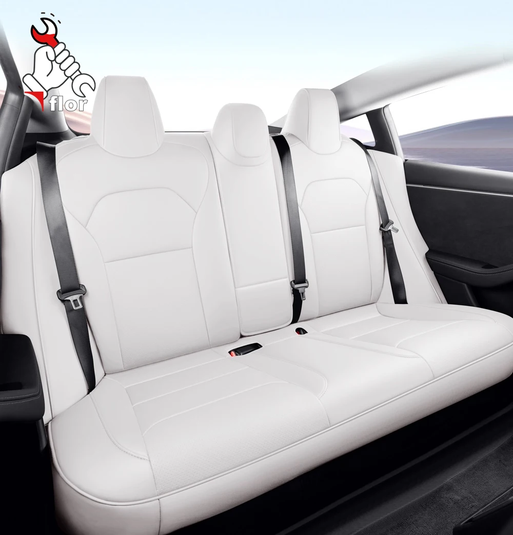 Left-Drive Car Seat Cover For Tesla Model Y 3 2019-2025 Custom Fit Seat Cover Full Surrounded Seat Cushion Seat Protection Cover