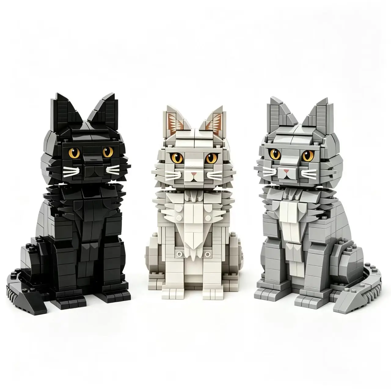 

Realistic Maine Coon Cat Building Blocks Set DIY Assemble Animal Model Creative Home Desktop Decoration Pet Collection Gifts