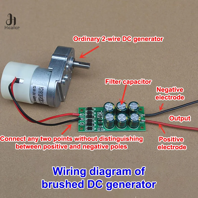 24V 3A Three-Phase Rectifier Bridge Small Generator Rectifier Board Brushless Brush DC Generator Filter Board Module