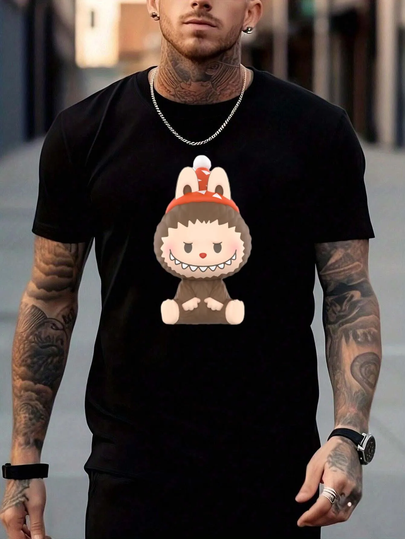 

«Bulala Cute Monkey — Зайчик: Коричневый, красный — шапка, дерзкий гриль — очаровательный дизайн для футболок Bulala».