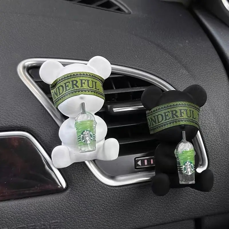 

Car Diffuser Stone Cute Bear Shape Air Freshener Auto Vent Decor Gift for Car Fashionable Scented Ornament Christmas gift