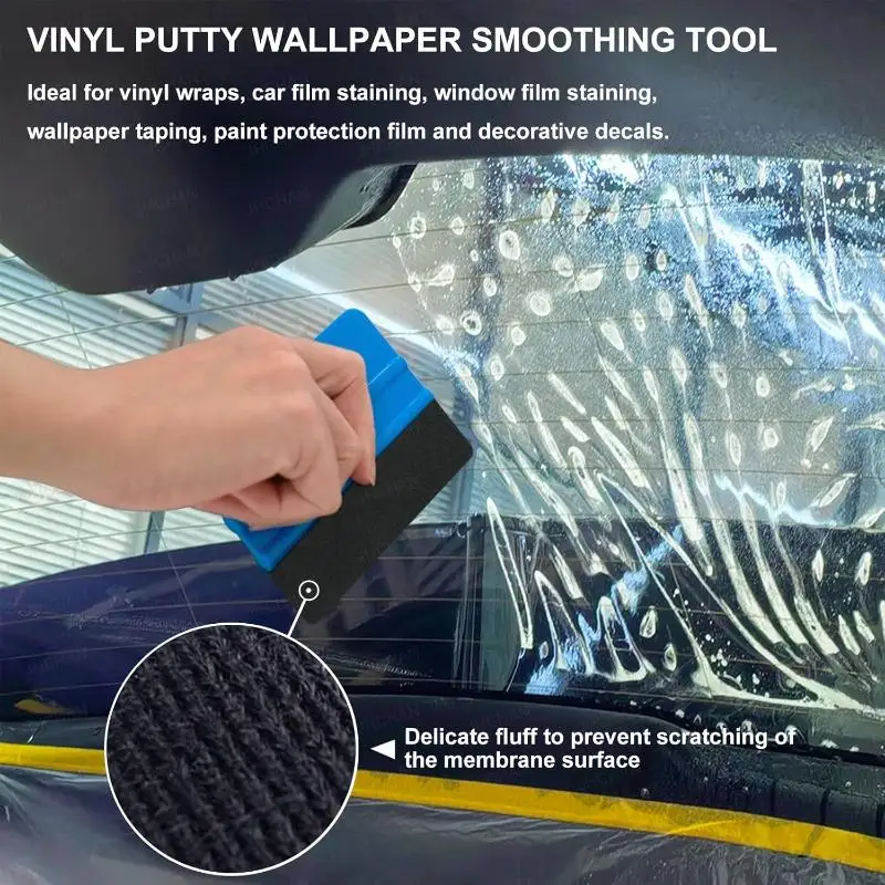 Fabric Scraper Window Film Tinting Tool Vinyl Wrapping Spatulas Vinyl Squeegee Tool 4 Inch Car Sticker Carbon Film Install Felt