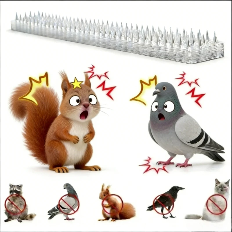20PCS Plastic Bird Repeller Spikes Fence Wall Animal Repellent Cat Anti Pigeon Spikes Anti-bird Outdoor Squirrel Garden Fences