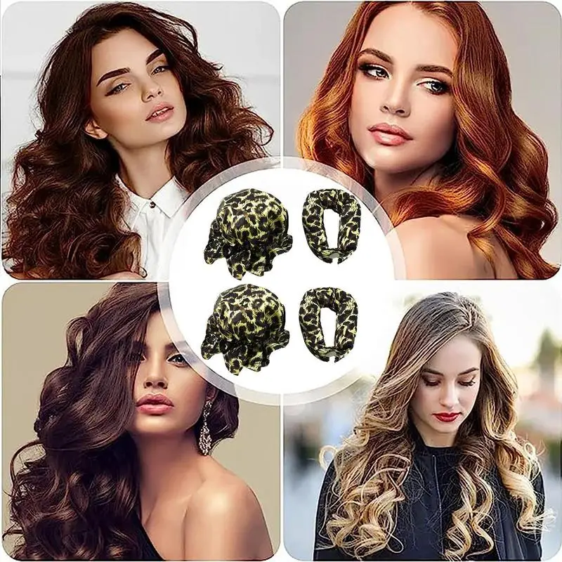 Heatless Curling Rod Headband 4Pcs Damage-free Hair Curling Set For Women Hair Styling Supplies For Women & Girls Create