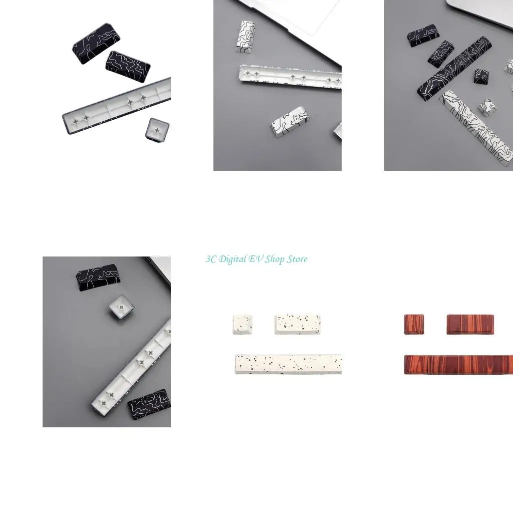 E74D 4PCS pour Entre 6.25U Space Barbar OEM KEYCAPAPS Les lignes sublimation chaleur améliorent fonctionnalité du